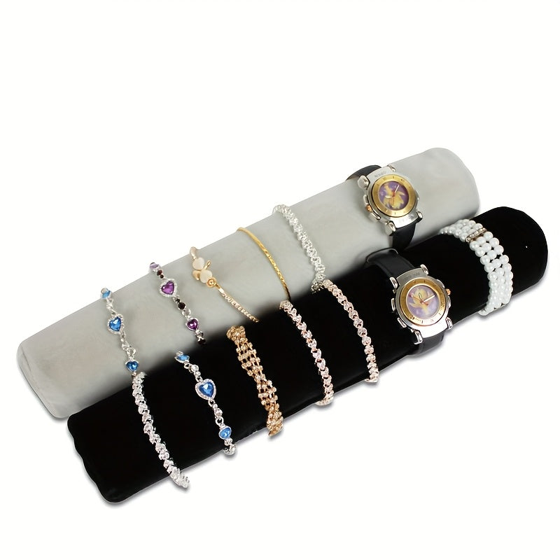 Portable Luxury Velvet Jewelry & Watch Roll Organizer Travel Bag - Black Hanging Design with Multiple Compartments, Soft Fabric Lining for Bracelets, Necklaces, Earrings & Accessories - Elegant Gift for Travelers, Travel Jewelry Case