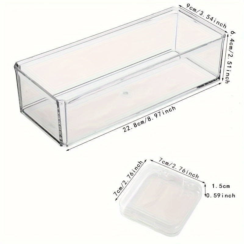 13-Piece Clear Plastic Jewelry and Personal Care Product Organizer Set – Fragrance-Free, Stackable Containers for Bracelets, Necklaces, and Dresser Accessories