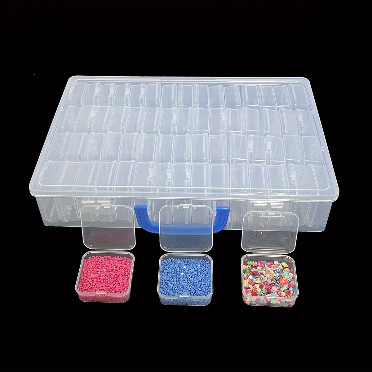 60-Grid Plastic Storage Box Set with Adjustable Compartments - Versatile Organizer for Jewelry, Beads, Hardware, DIY Crafts - Lightweight, Weather-Resistant, Stackable Containers