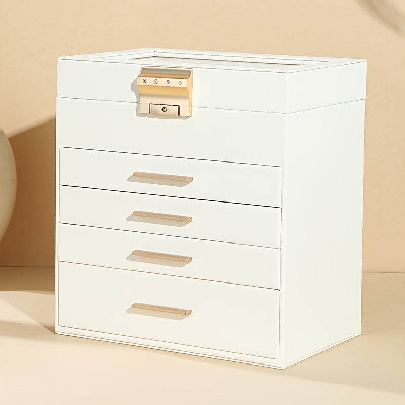 New White 7-Layer/4-Layer Jewelry Box - Essential Gift for Mother's Day, Valentine's Day, Wife's Birthday & Christmas: Desktop Jewelry Organizer, Jewelry Boxes