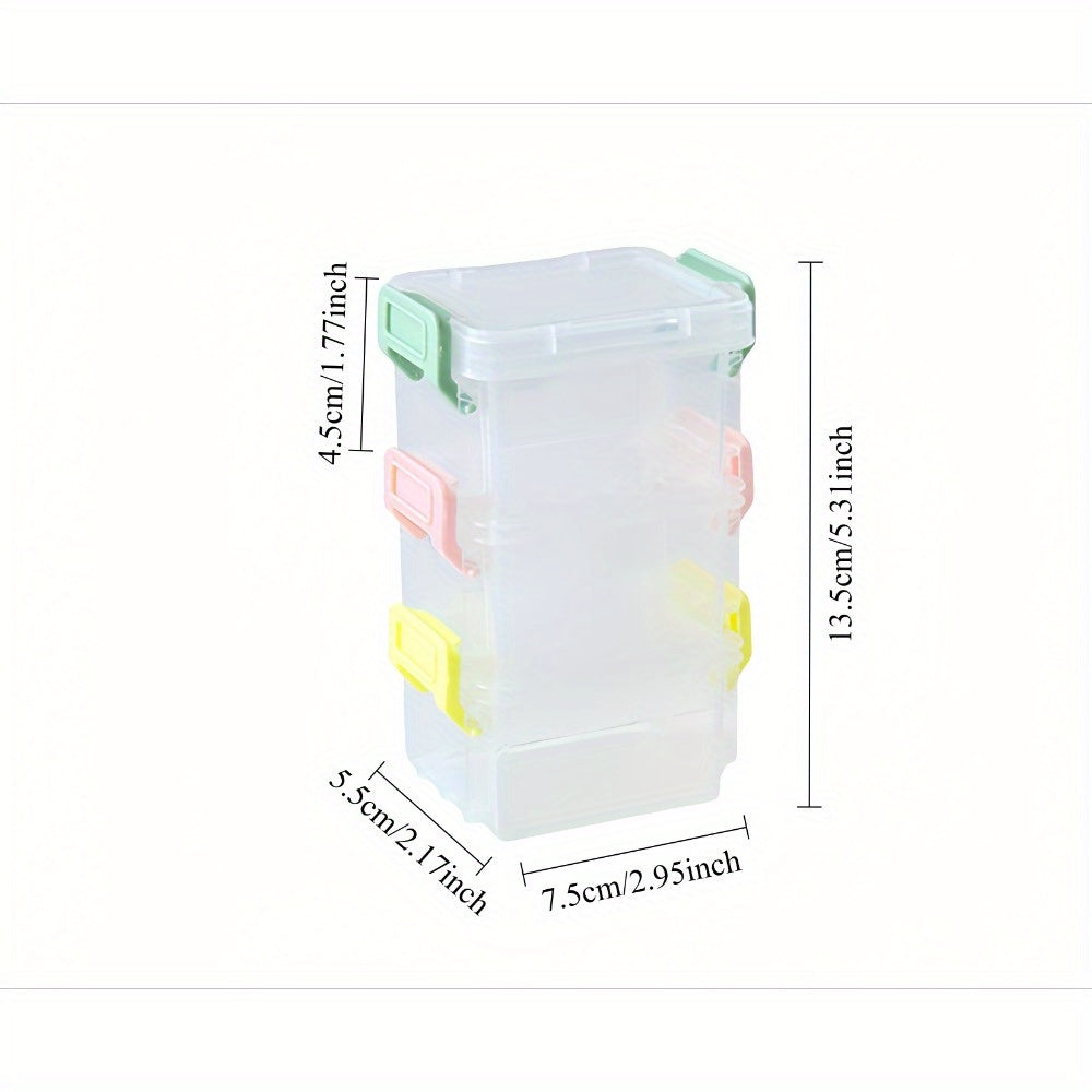 24pcs Mini Plastic Storage Containers and Boxes in Blue/Yellow/Light Yellow/White/Green/Light Purple/Pink/Gray, Stackable Bead Storage Boxes with Lids, Transparent Plastic Small Storage Boxes, Suitable for Small Crafts, Jewelry and Bead