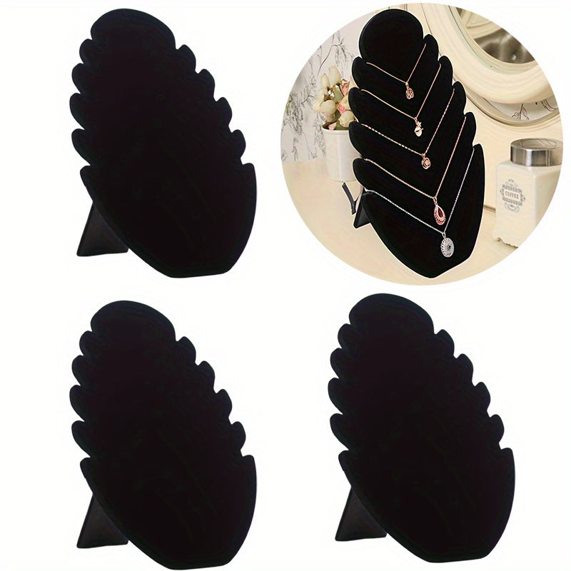 3pcs Black Velvet Jewelry Display Rack with Multiple Hooks - Durable Plastic Necklace & Bracelet Organizer for Home, Boutique, Salon - Tangle-Free Storage, Elegant Jewelry Tower, Jewelry Display for Selling, Boutique Essentials, Jewelry Towers
