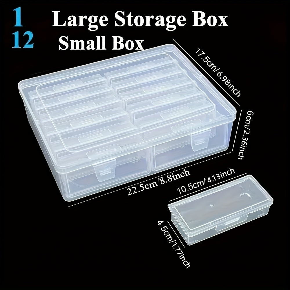 Large Capacity Jewelry Box - 12 Independent Compartments, Transparent Portable Storage Organizer for Hair Accessories, Necklaces, and Rings, Jewelry Chests