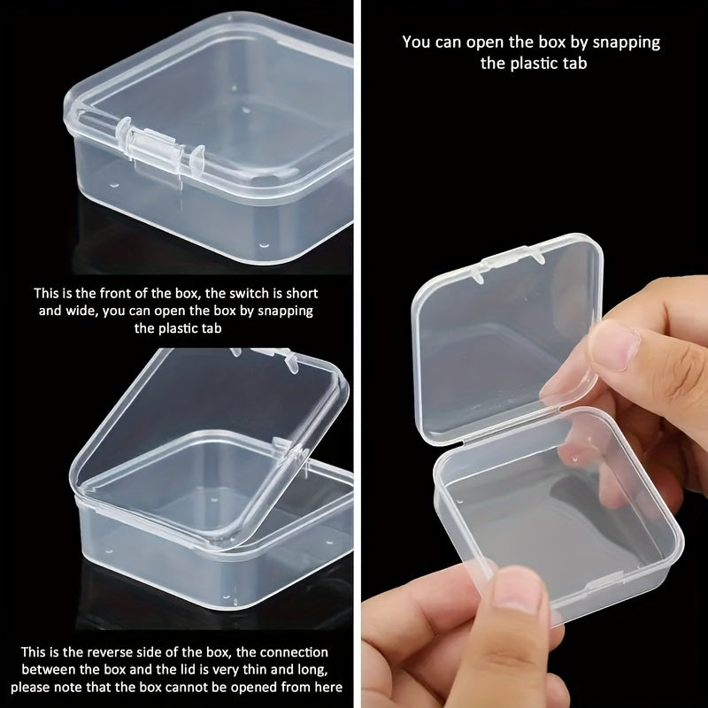 100pcs Clear Plastic Storage Boxes with Snap-Lock Lids - Clear Stackable Organizer Containers, Compact 2.17-Inch Mini Boxes for Jewelry, Beads, Crafts, Office, Travel - Durable Transparent Storage Boxes, Storage Bins, Jewelry Boxes