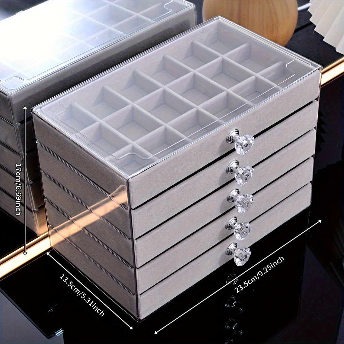 1 Multi-Function Transparent Desktop Large-Capacity Drawer Jewelry Box, Bracelet Bracelet Earring Ring Storage Box, Multi-Layer Partition Watch Storage Box, Ring Box, Earring Storage Box, Necklace Storage Rack, Earring Storage Box, Jewelry Storage Bo