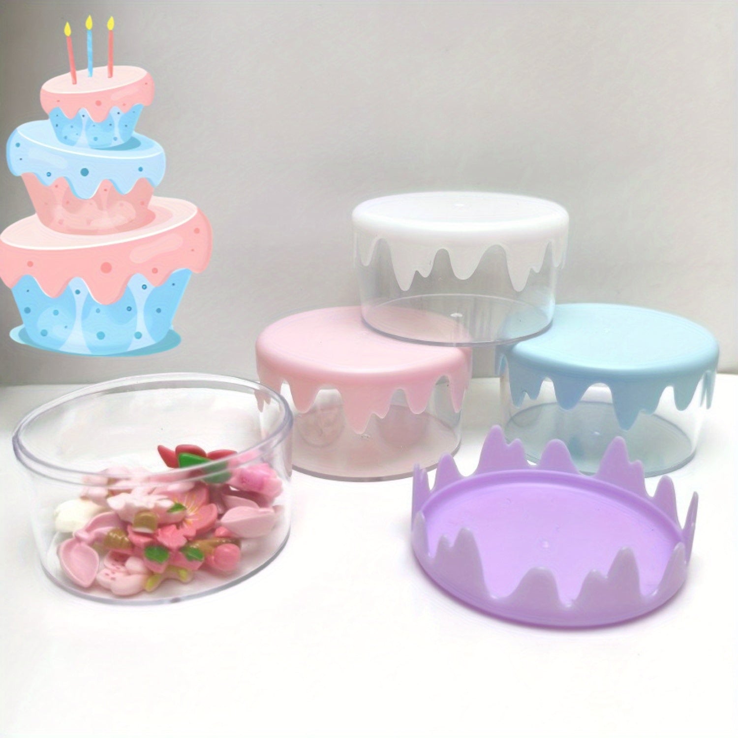 16pcs Imitation Wavy Edge Circular Storage Box - Light Color Multifunctional Jewelry & Headband Organizer, Durable Handmade Accessories Storage Box with Fabric Lining, 4 Color Options for Home Decor, Jewelry Organizer Storage, Decorative Accessory Case,