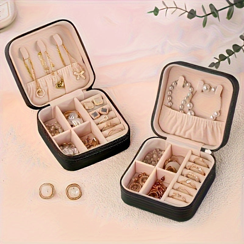12pcs Faux Leather Jewelry Storage Box, Portable Earring Organizer, Perfect for Travel and Daily Use, Includes Ideal Bridesmaids Gift Set, Suitable for Valentine'S Day and New Year, Jewelry Boxes