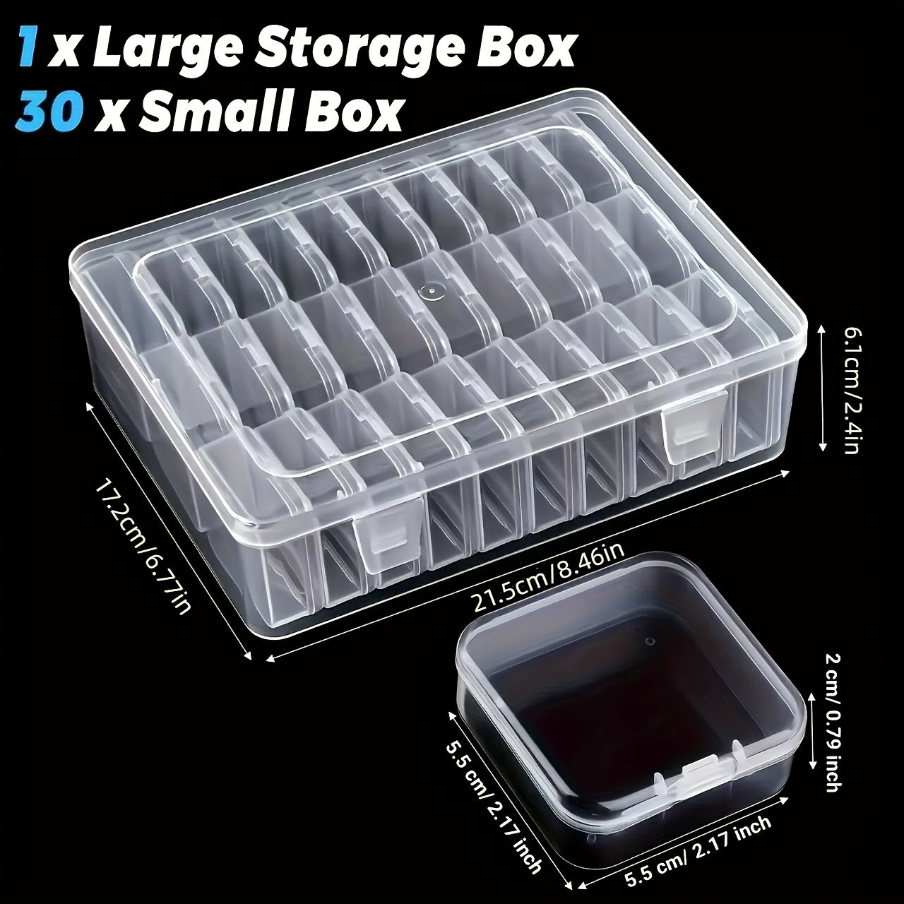 Transparent Plastic Storage Box - Suitable for Beads, Jewelry and Crafts - Durable Organizing Solution, Perfect Gift for Yourself, Jewelry Box, String Storage Box, Transparent Plastic Small Square Box for Storage, 37 Festive Gifts for Family, Best