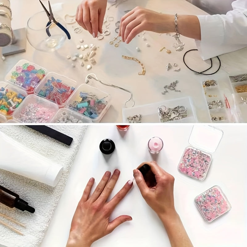 100pcs Clear Plastic Storage Boxes with Snap-Lock Lids - Clear Stackable Organizer Containers, Compact 2.17-Inch Mini Boxes for Jewelry, Beads, Crafts, Office, Travel - Durable Transparent Storage Boxes, Storage Bins, Jewelry Boxes