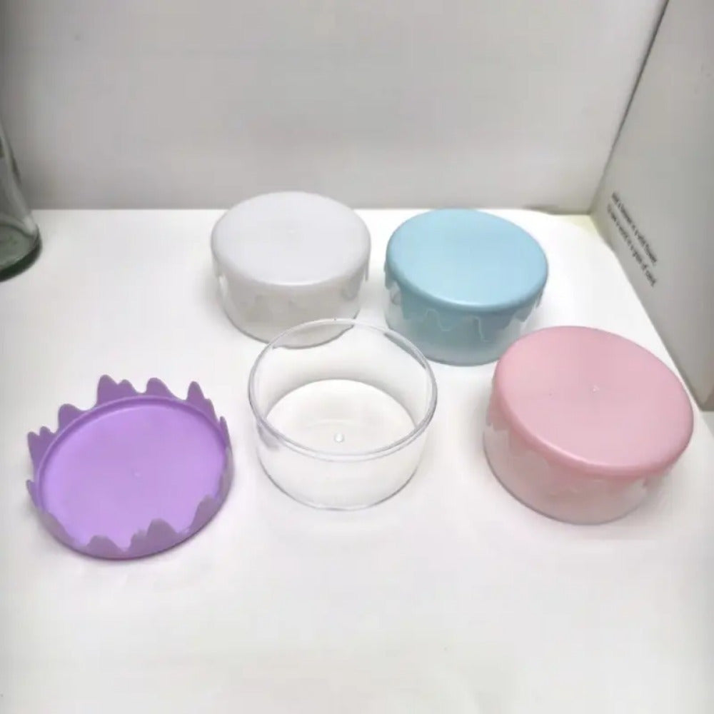 16pcs set of simulated wave-edge circular storage boxes - Pastel multi-functional jewelry, hair ties, rubber band organizer, durable plastic handicraft accessories and home decoration items, jewelry storage box 6colors