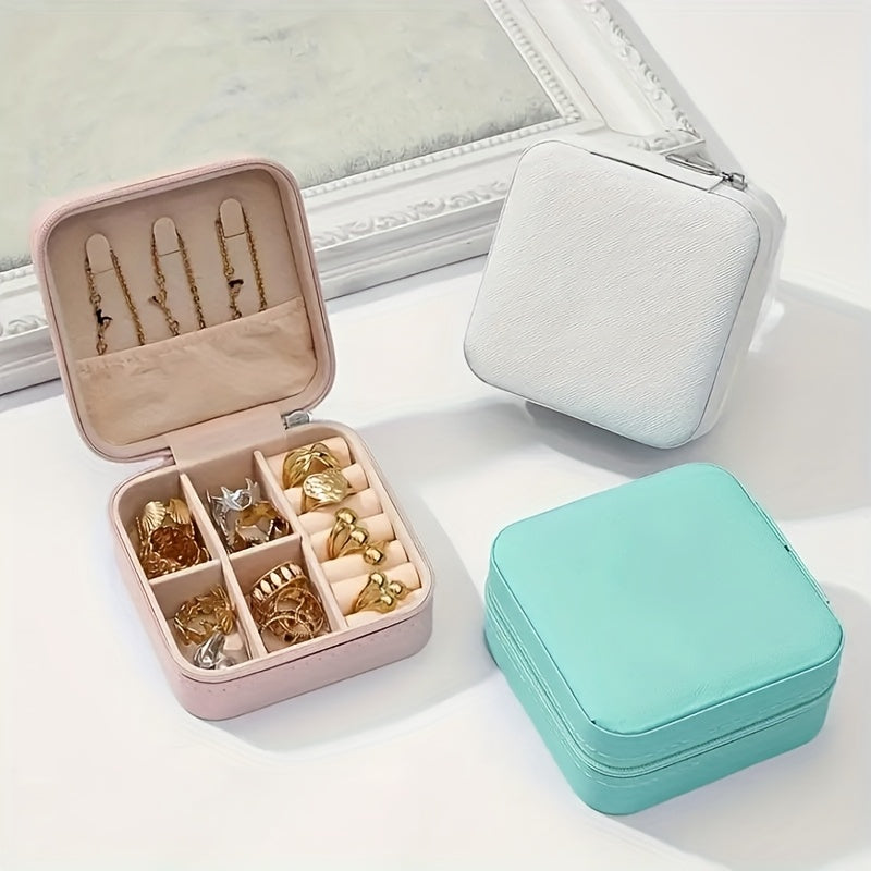 15pcs Elegant Jewelry Organizer Boxes - Pastel Pink, Mint Green, White - Zipper Closure, Soft Interior Lining - Stackable Storage Cases for Necklaces, Earrings, Rings, Bracelets - Perfect Jewelry Gift for Women, Valentine'S Day, Birthdays, Anniversaries -