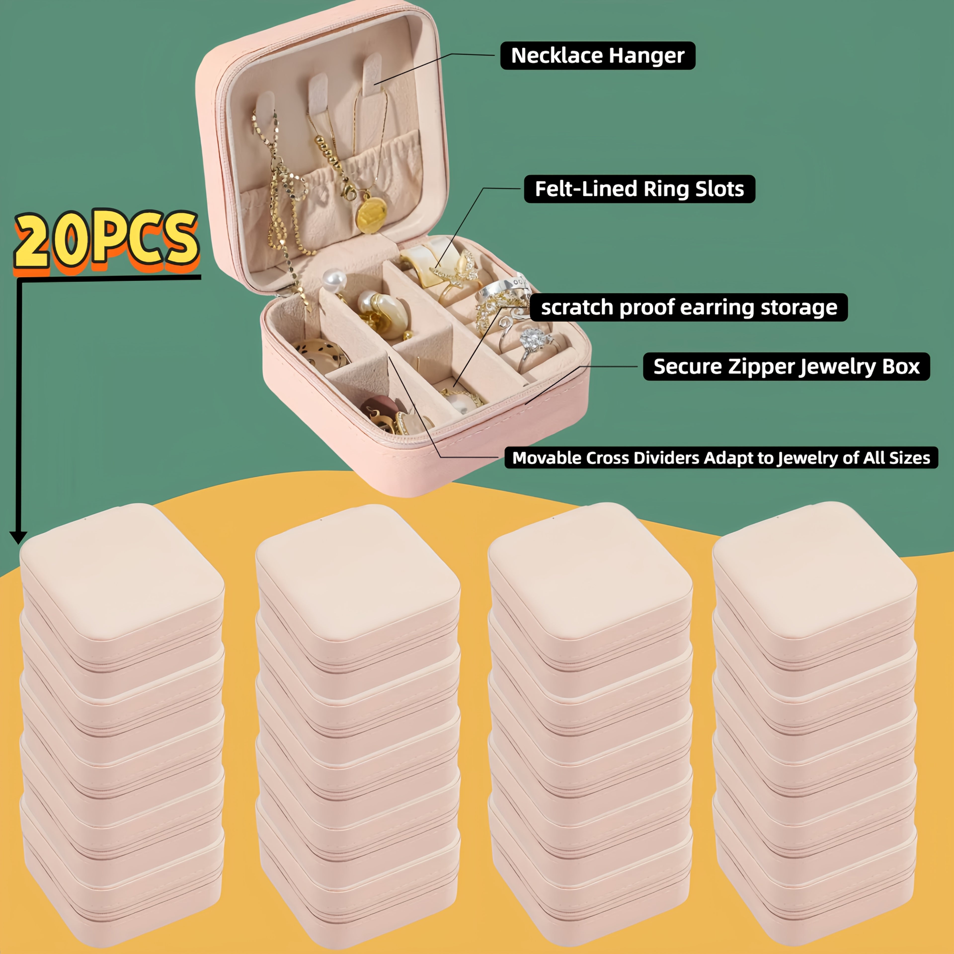 20/10/8pcs Travel Jewelry Case Bridesmaid Gifts Box, for Jewelry Storage, PU Leather Portable Earring Storage Box for Women Bridesmaid Proposal Gifts, Perfect Gift for Valentine's Day, Mother's Day, Christmas, and Graduation Season, Best for Christmas,