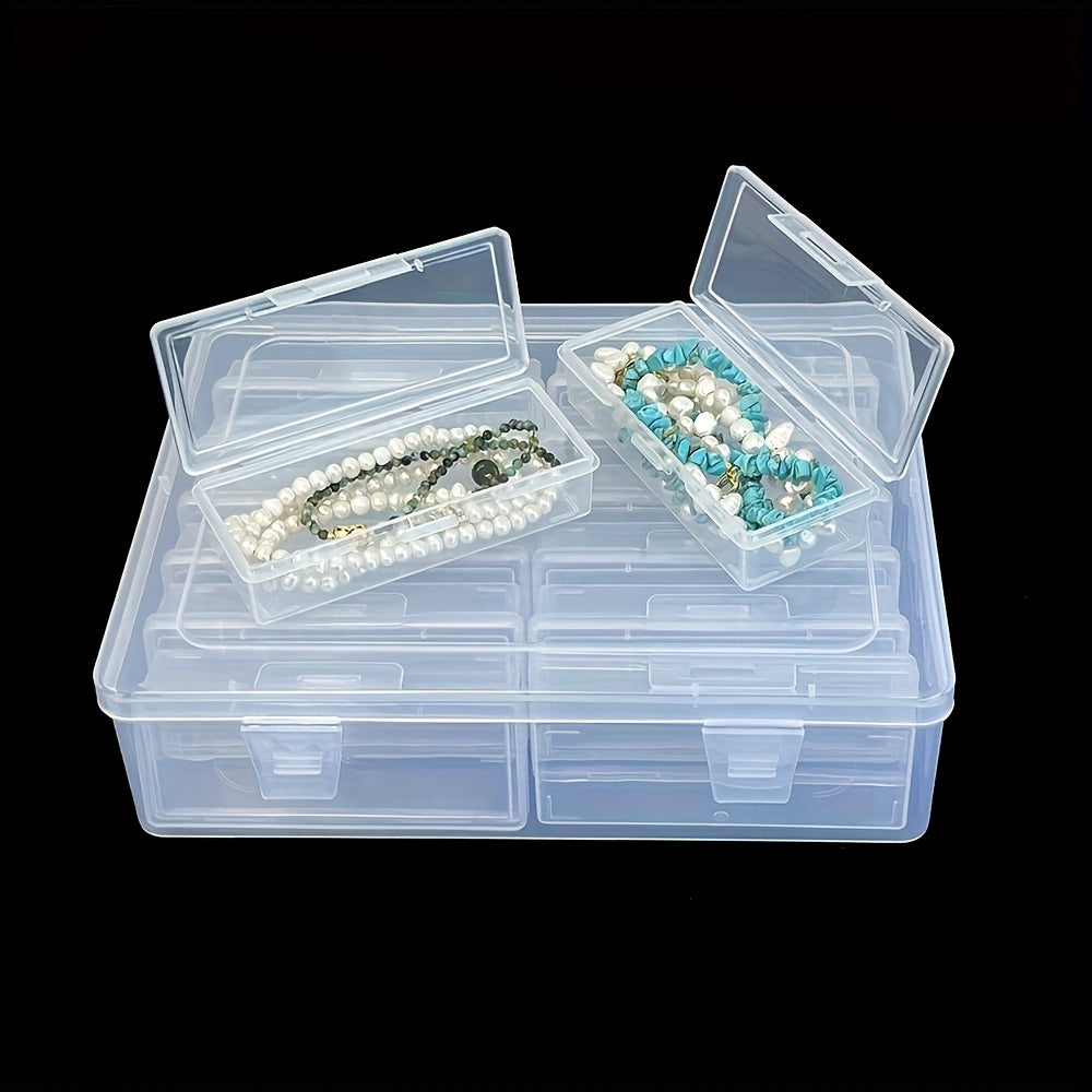 Clear Plastic Jewelry Storage Box with Snap Closure - Multipurpose Desktop Storage Box for Bracelets, Brooches - Set of 1 with 12 And 14 Compartments for Efficient Organization And Display, Jewelry Box, Jewelry Boxes