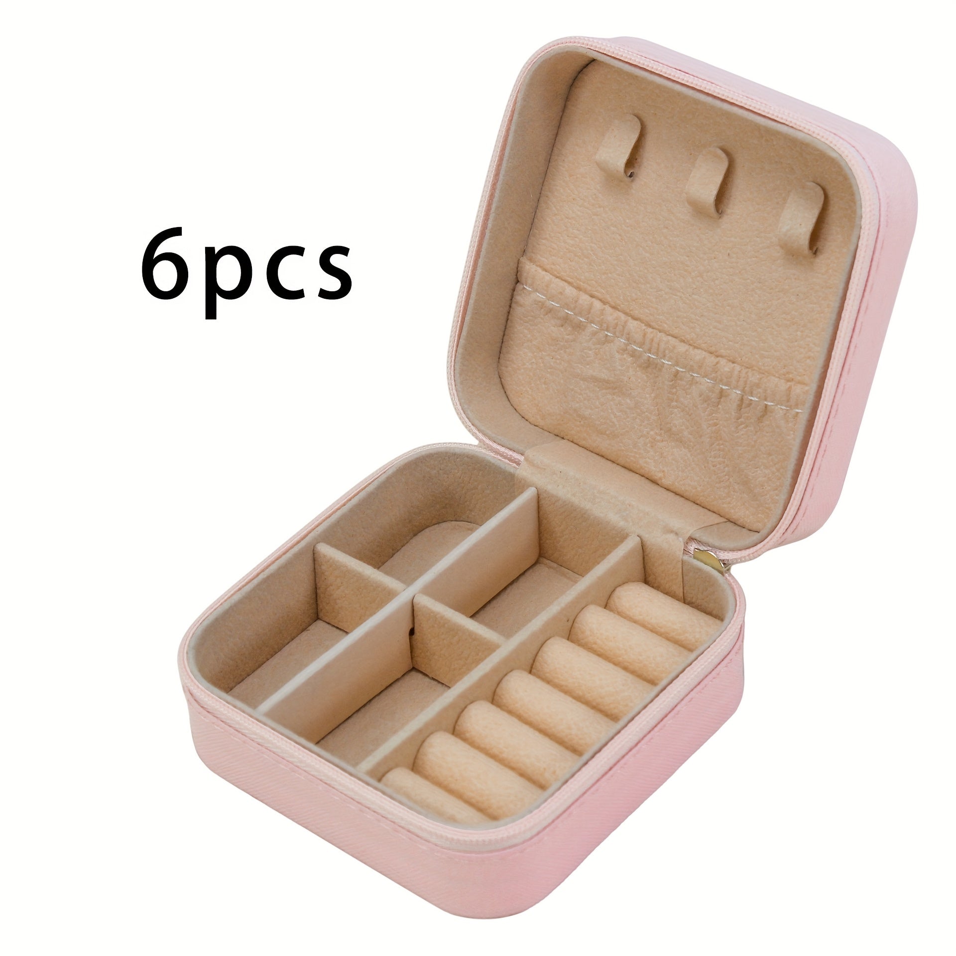 12pcs/9pcs/6pcs Vintage Rectangle Imitation Leather Small Jewelry Storage Box, Portable, with Zipper Closure, Fabric Inside, for Travel, Daily Use, Bridesmaid Proposal, Valentine'S Day, New Year, Jewelry Boxes