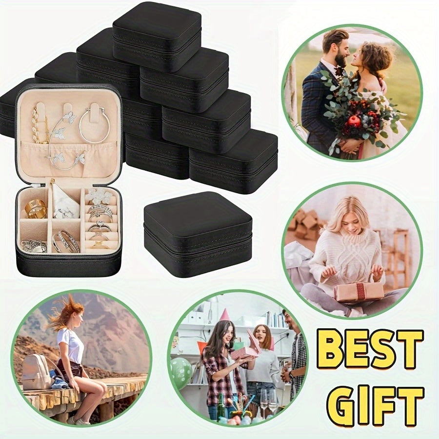 20/10/8pcs Travel Jewelry Case Bridesmaid Gifts Box, for Jewelry Storage, PU Leather Portable Earring Storage Box for Women Bridesmaid Proposal Gifts, Perfect Gift for Valentine's Day, Mother's Day, Christmas, and Graduation Season, Best for Christmas,
