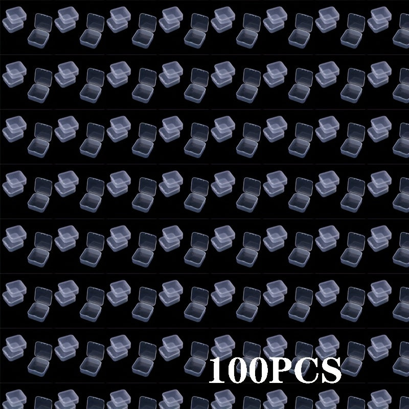 100pcs Clear Plastic Storage Boxes with Snap-Lock Lids - Clear Stackable Organizer Containers, Compact 2.17-Inch Mini Boxes for Jewelry, Beads, Crafts, Office, Travel - Durable Transparent Storage Boxes, Storage Bins, Jewelry Boxes