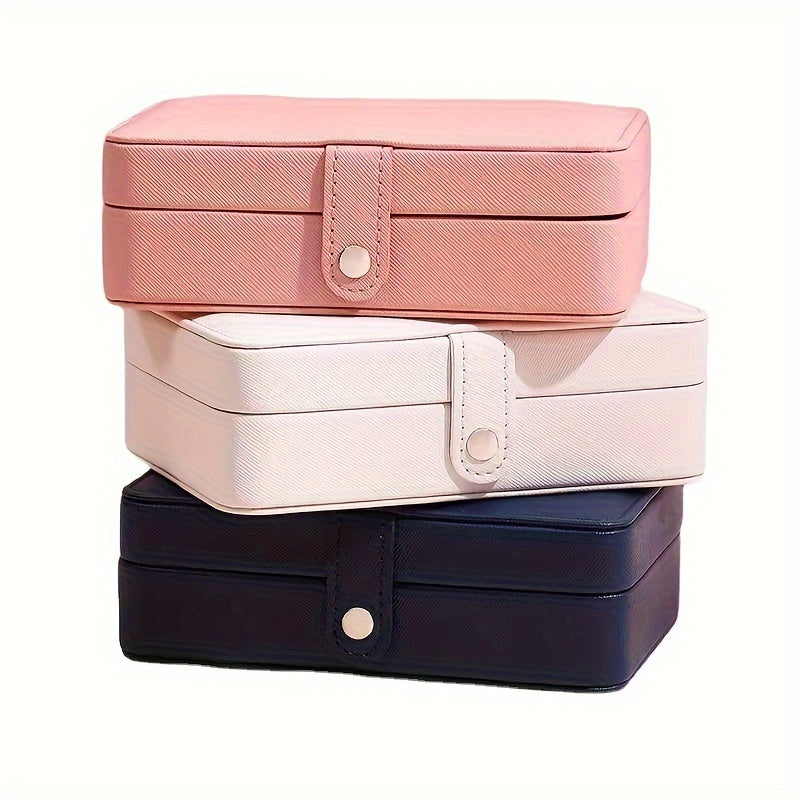 1pc Luxury Travel Jewelry Box - Pink Faux Leather Portable Organizer with Multiple Compartments for Earrings, Rings, Necklaces & Accessories - Stylish Aesthetic Decor for Bedroom, Bathroom, Kitchen & Home, Jewelry Box Organizer, Jewelry Display Case,