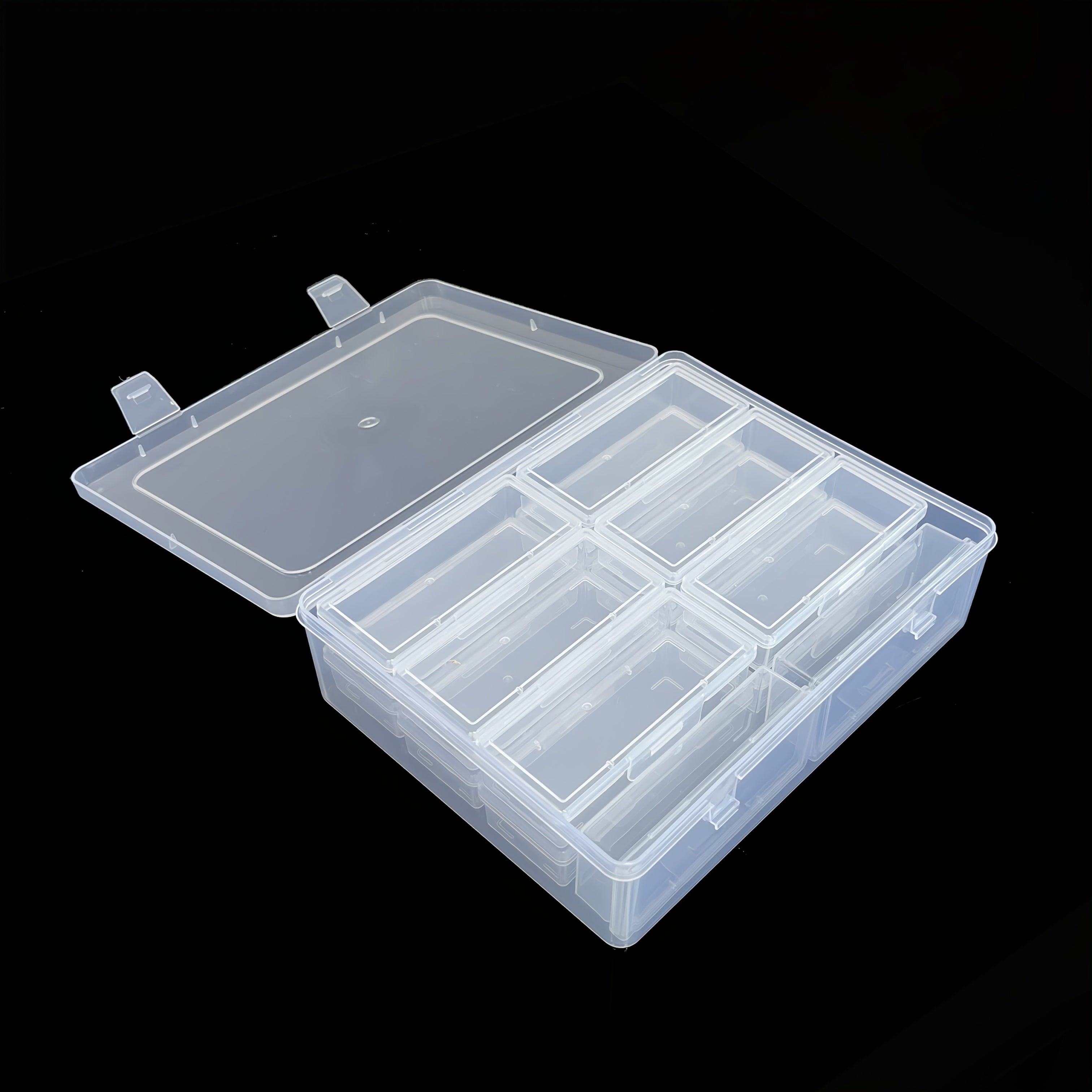 Clear Plastic Jewelry Storage Box with Snap Closure - Multipurpose Desktop Storage Box for Bracelets, Brooches - Set of 1 with 12 And 14 Compartments for Efficient Organization And Display, Jewelry Box, Jewelry Boxes