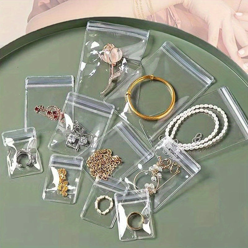 60 Anti-Tarnish Bags Acrylic Jewelry Organizer Box, Clear Transparent Storage Case with Compartments, Contemporary Multipurpose Floor Mounted Plastic Box for Earrings, Rings, Necklaces, Bracelets - No Electricity Needed