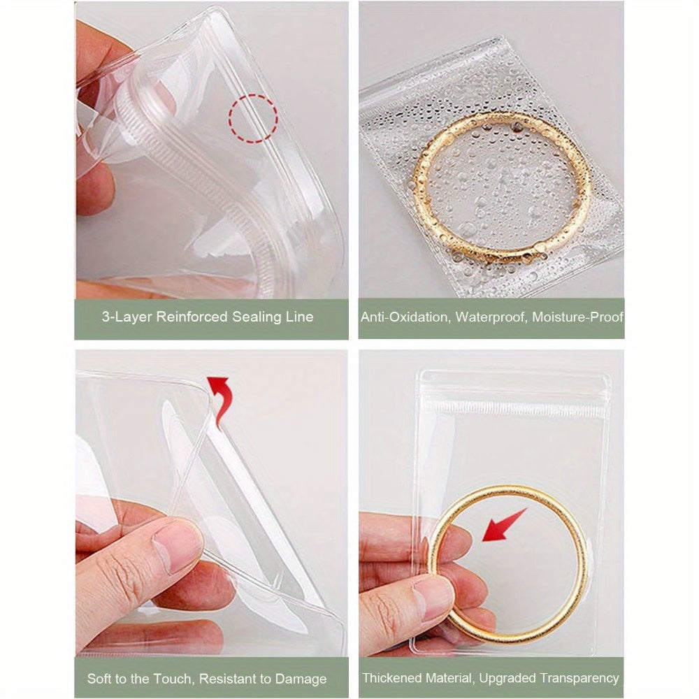 Briartw 3-in-1 Acrylic Jewelry Organizer with 60 Portable Bags - Plastic Storage Box for Earrings, Rings, Necklaces, Bracelets - Travel-Friendly Jewelry Organizer with Dividers