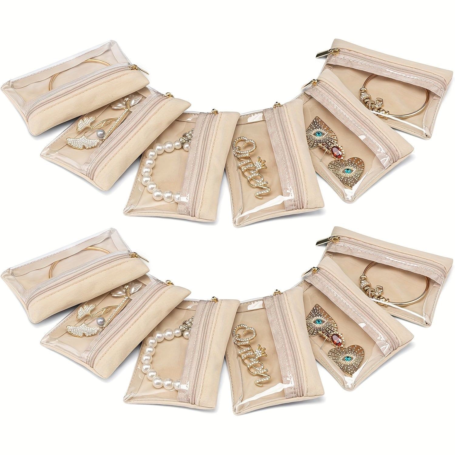 Travel Jewelry Bags - 12pcs Storage Pouches Organizer Case for Women