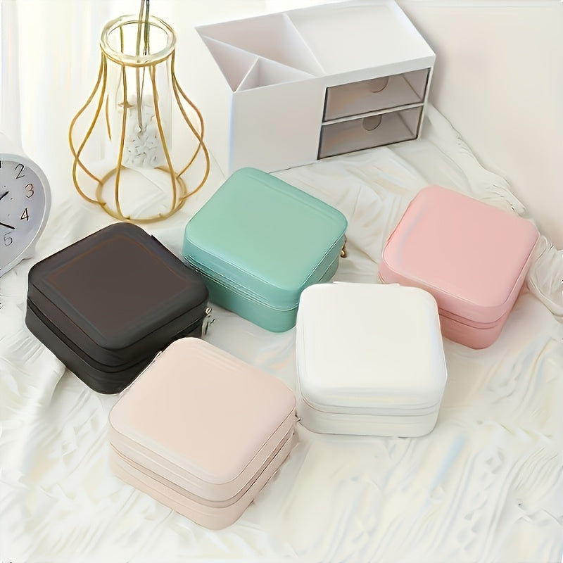12pcs Faux Leather Jewelry Storage Box, Portable Earring Organizer, Perfect for Travel and Daily Use, Includes Ideal Bridesmaids Gift Set, Suitable for Valentine'S Day and New Year, Jewelry Boxes