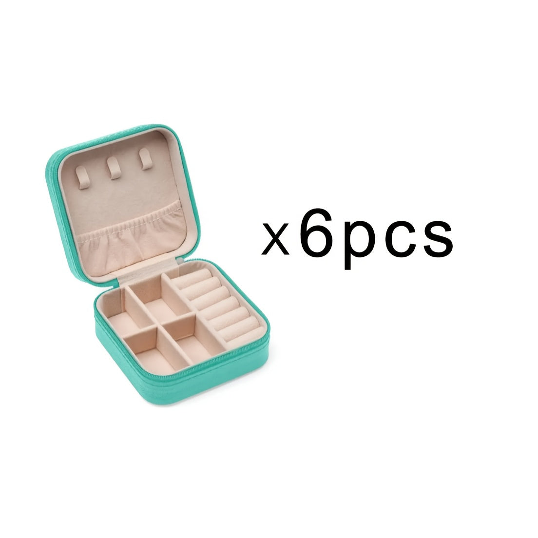 12pcs/9pcs/6pcs Vintage Rectangle Imitation Leather Small Jewelry Storage Box, Portable, with Zipper Closure, Fabric Inside, for Travel, Daily Use, Bridesmaid Proposal, Valentine'S Day, New Year, Jewelry Boxes
