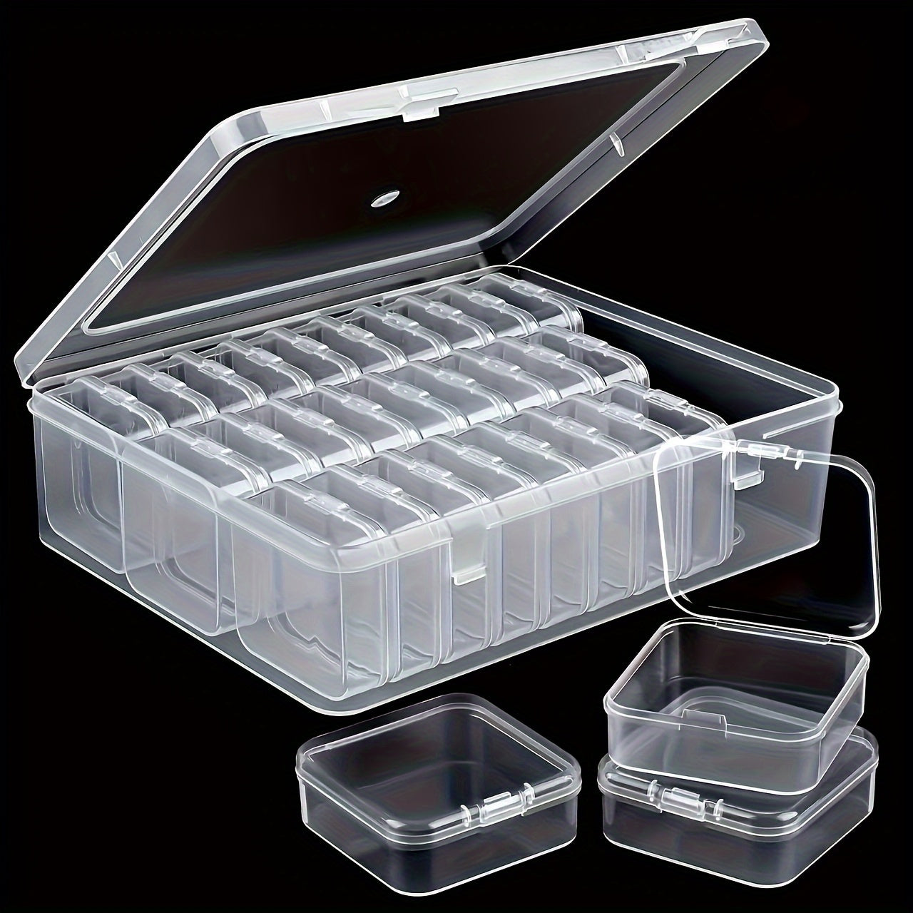 Transparent Plastic Storage Box - Suitable for Beads, Jewelry and Crafts - Durable Organizing Solution, Perfect Gift for Yourself, Jewelry Box, String Storage Box, Transparent Plastic Small Square Box for Storage, 37 Festive Gifts for Family, Best