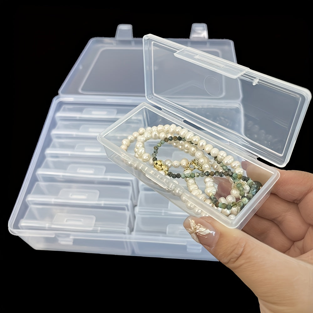 Clear Plastic Jewelry Storage Box with Snap Closure - Multipurpose Desktop Storage Box for Bracelets, Brooches - Set of 1 with 12 And 14 Compartments for Efficient Organization And Display, Jewelry Box, Jewelry Boxes