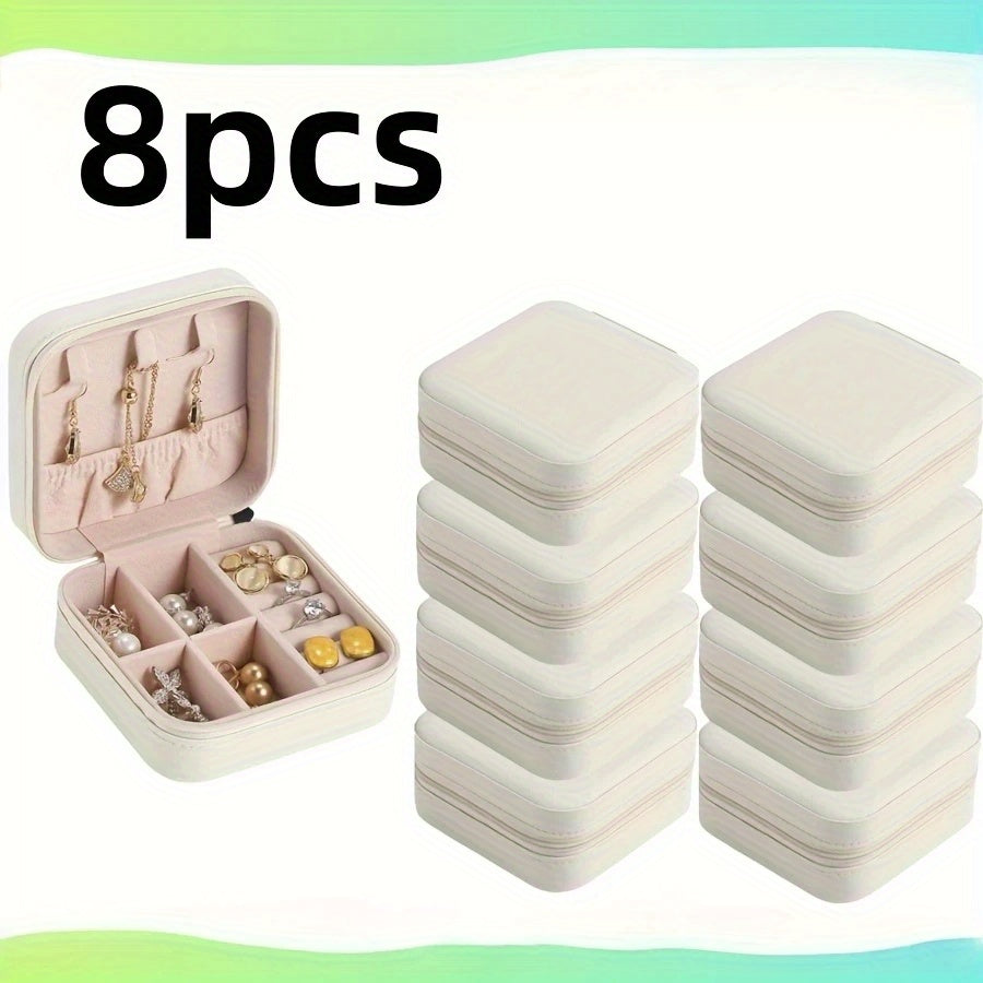 20/10/8pcs Travel Jewelry Case Bridesmaid Gifts Box, for Jewelry Storage, PU Leather Portable Earring Storage Box for Women Bridesmaid Proposal Gifts, Perfect Gift for Valentine's Day, Mother's Day, Christmas, and Graduation Season, Best for Christmas,