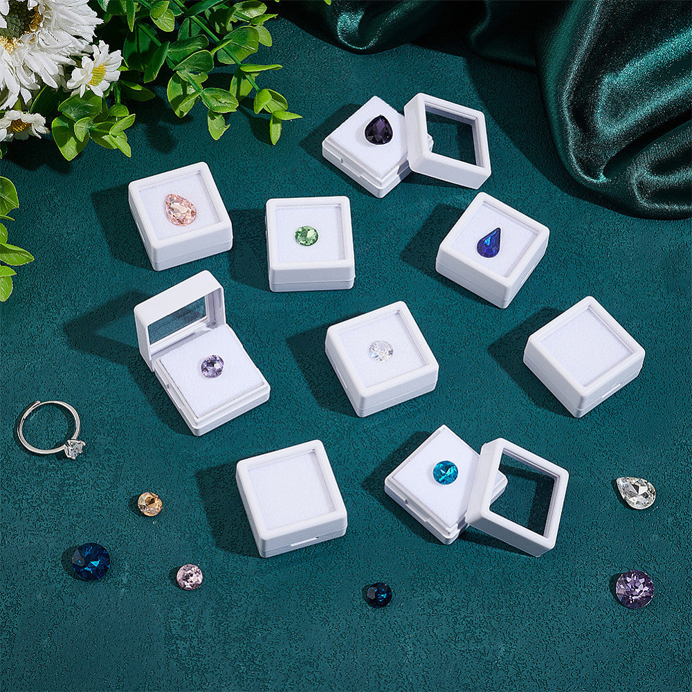 [White Storage Boxes] 70pcs White Plastic Square Storage Boxes Set, 2.95x2.95x1.6cm | Ideal for Jewelry, Beads, Crafts, and Organizing - Perfect for Christmas, Thanksgiving, New Year's Gifts
