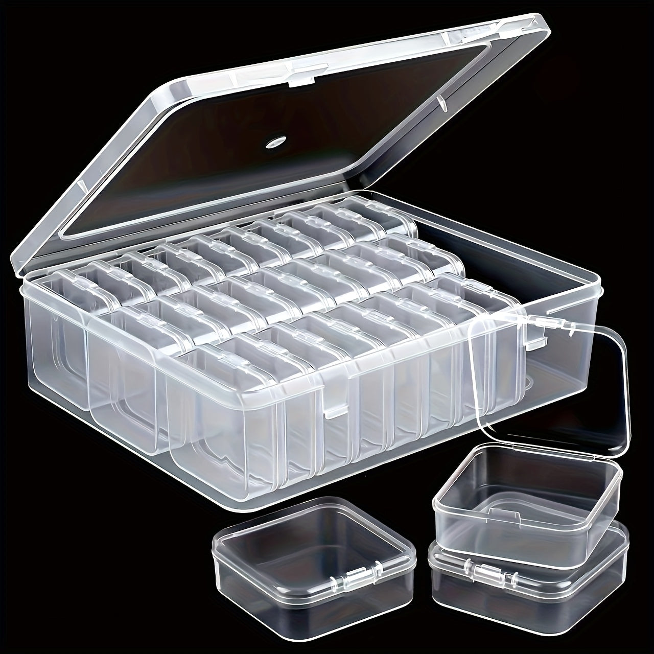 Transparent Plastic Storage Box - Suitable for Beads, Jewelry and Crafts - Durable Organizing Solution, Perfect Gift for Yourself, Jewelry Box, String Storage Box, Transparent Plastic Small Square Box for Storage, 37 Festive Gifts for Family, Best