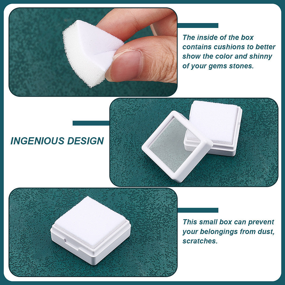 [White Storage Boxes] 70pcs White Plastic Square Storage Boxes Set, 2.95x2.95x1.6cm | Ideal for Jewelry, Beads, Crafts, and Organizing - Perfect for Christmas, Thanksgiving, New Year's Gifts