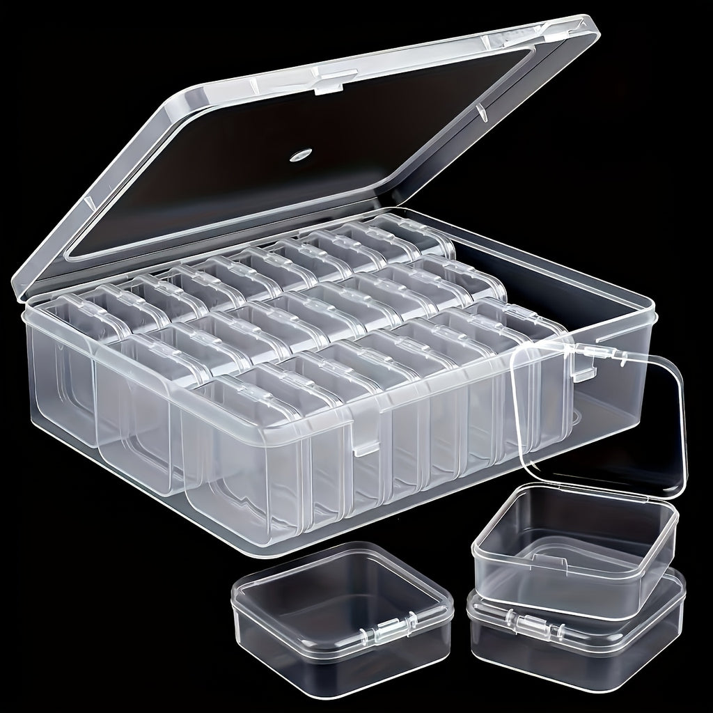 Transparent Plastic Storage Box - Suitable for Beads, Jewelry and Crafts - Durable Organizing Solution, Perfect Gift for Yourself, Jewelry Box, String Storage Box, Transparent Plastic Small Square Box for Storage, 37 Festive Gifts for Family, Best